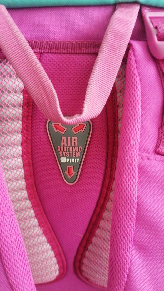 Pembe ve renkli desenli çocuk okul çantası - Görsel 5