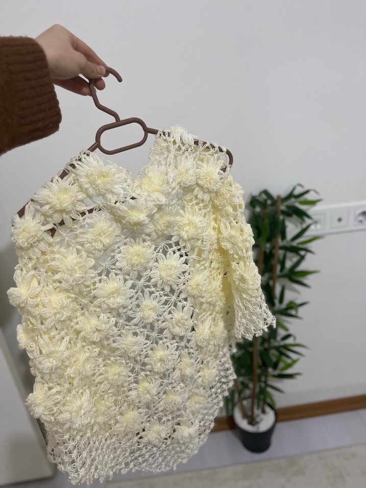 Dantel Detaylı Bohem Kadın Triko Şal - Görsel 2