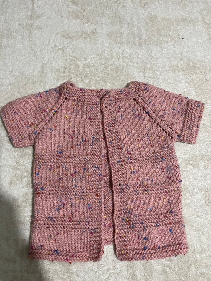 Pembe Bohem Örgü Kız Hırka Takımı - Görsel 2