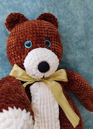 Amigurumi Büyük Boy Kahverengi Ayı Örgü Oyuncak 