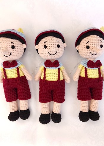 Amigurumi Pinokyo Örgü Oyuncak Bebek Pamuk İp - Görsel 4