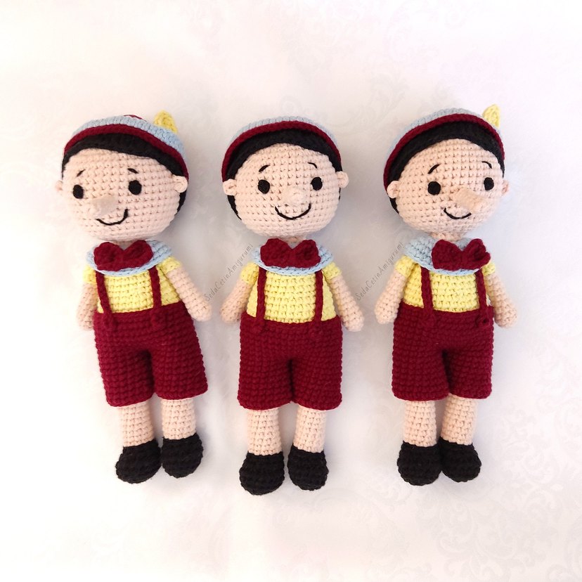 Amigurumi Pinokyo Örgü Oyuncak Bebek Pamuk İp - Görsel 4