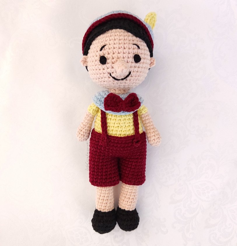 Amigurumi Pinokyo Örgü Oyuncak Bebek Pamuk İp - Görsel 2