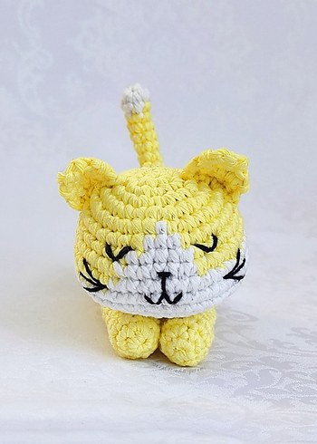 Renkli Amigurumi Uykucu Kedi Örgü Oyuncaklar - Görsel 3