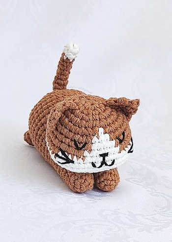 Renkli Amigurumi Uykucu Kedi Örgü Oyuncaklar - Görsel 5