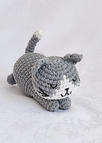 9 Adet Amigurumi Uykucu Kedi Örgü Oyuncak - Görsel 8