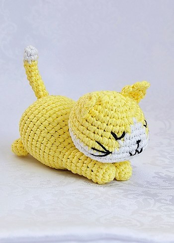 9 Adet Amigurumi Uykucu Kedi Örgü Oyuncak - Görsel 3