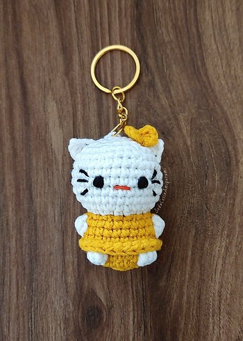 20 Adet Hello Kitty Anahtarlık Örgü Kedi Amigurumi Toptan - Görsel 6