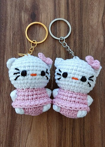 20 Adet Hello Kitty Anahtarlık Örgü Kedi Amigurumi Toptan - Görsel 4