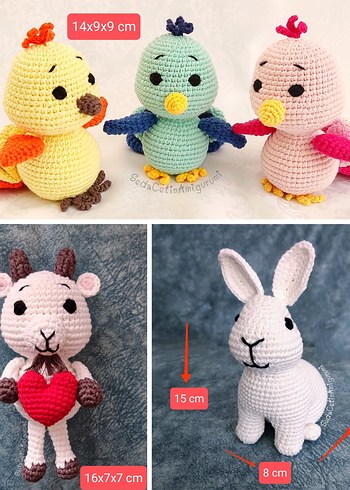 Renkli El Örgüsü Peluş Oyuncaklar