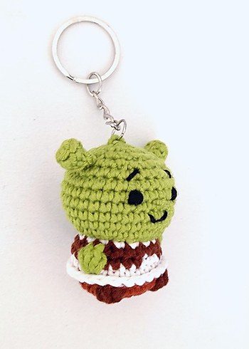 Örgü Shrek Anahtarlık Çanta Süsü Charm - Görsel 2