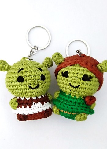 Örgü Shrek Anahtarlık Çanta Süsü Charm - Görsel 3
