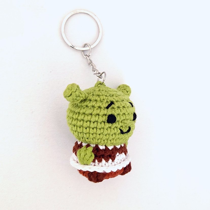 Örgü Shrek Anahtarlık Çanta Süsü Charm - Görsel 2