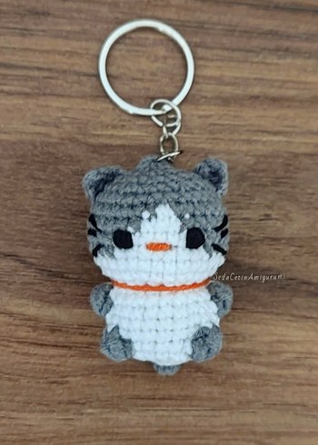 Örgü Kedi Anahtarlık Amigurumi Çanta Süsü Charm Minik - Görsel 4