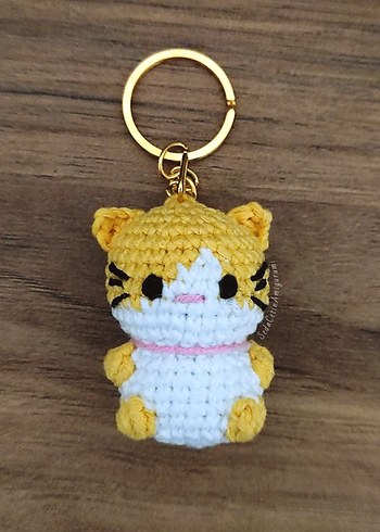 Örgü Kedi Anahtarlık Amigurumi Çanta Süsü Charm Minik - Görsel 2