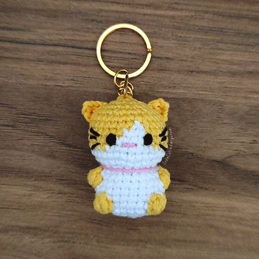 Örgü Kedi Anahtarlık Amigurumi Çanta Süsü Charm Minik - Görsel 2