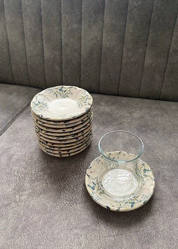 Çiçek Desenli krem renk kahvaltı takımı - Görsel 6