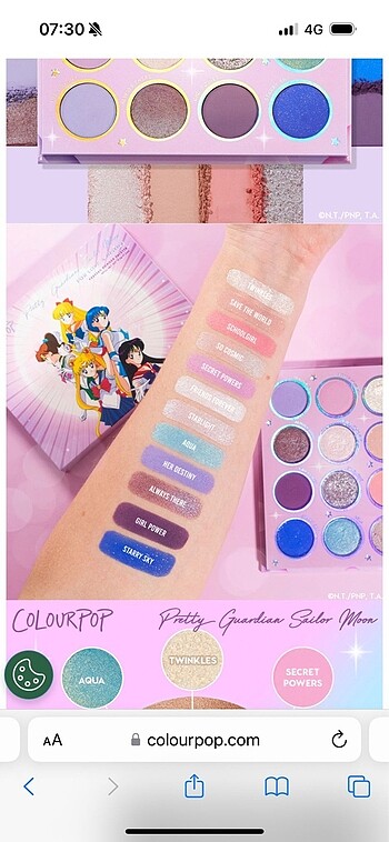  Beden ColourPop Sailor Moon far paleti