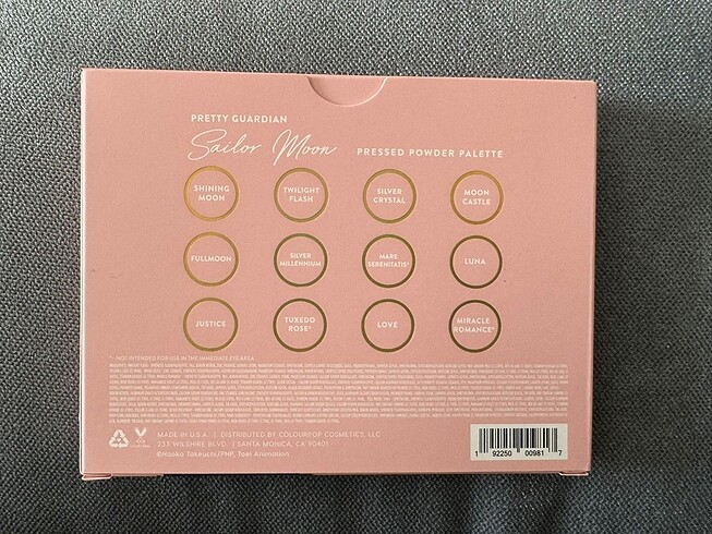  Beden Renk ColourPop Sailor Moon far paleti
