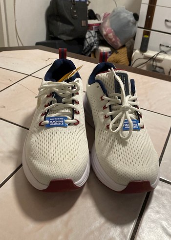 Beyaz Erkek Spor Ayakkabı Bağcıkları - Görsel 2