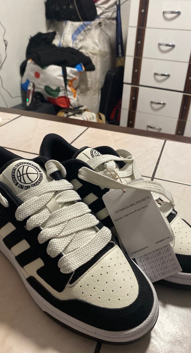 Kadın Siyah Beyaz Spor Ayakkabı - Görsel 3