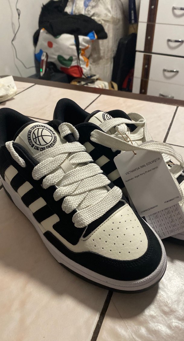 Kadın Siyah Beyaz Spor Ayakkabı - Görsel 2