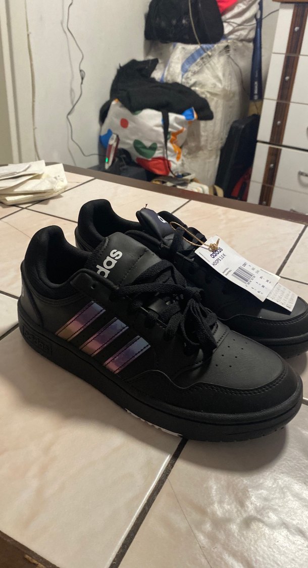 Mor Detaylı Siyah Kadın Spor Ayakkabı - Görsel 5