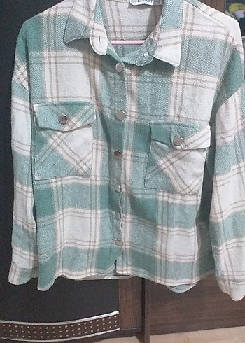 Yeşil Ekose Pamuklu Uzun Kollu Gömlek - Görsel 2