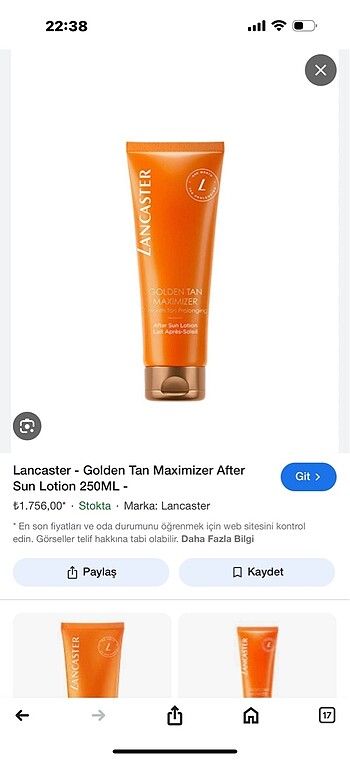 Lancaster güneş sonrası losyon