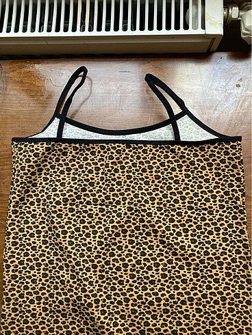 s Beden kahverengi Renk Leopar Desenli Y2K Baby Tee