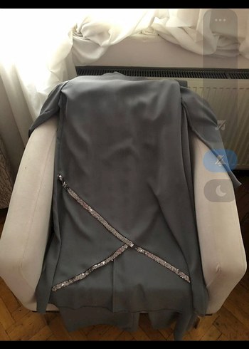 Gri Uzun Kollu Dökümlü Kadın Tunik - Görsel 2