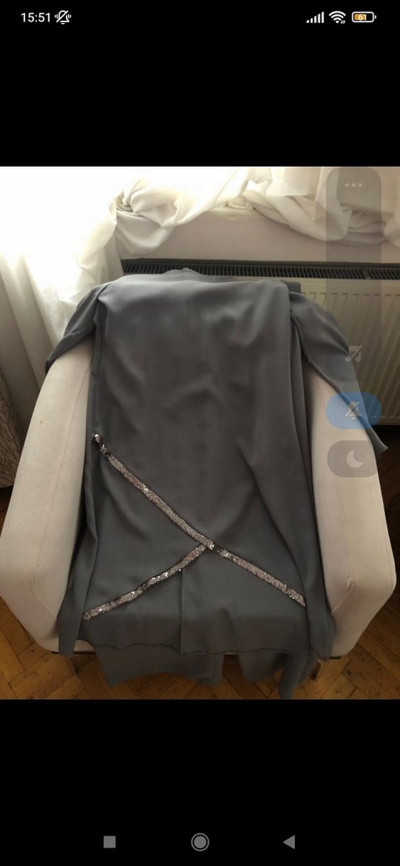 Gri Uzun Kollu Dökümlü Kadın Tunik - Görsel 2