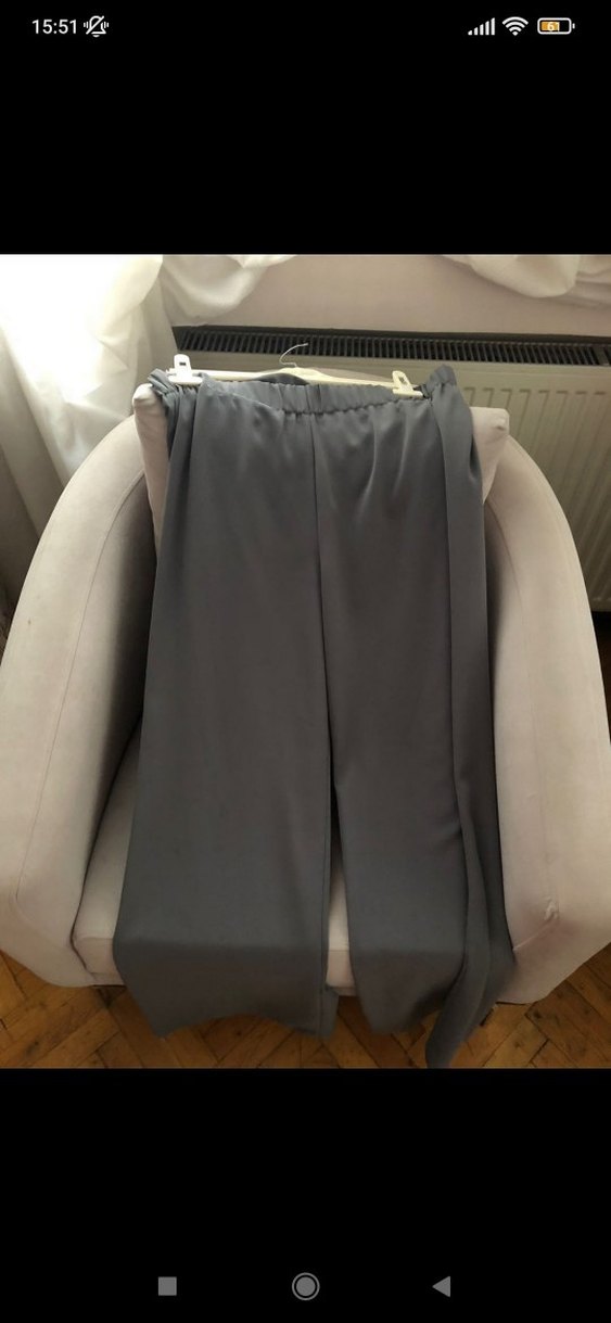 Gri Uzun Kollu Dökümlü Kadın Tunik - Görsel 3