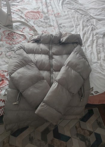 Gri Kadın Kışlık Midi Mont Yüksek Yakalı - Görsel 2