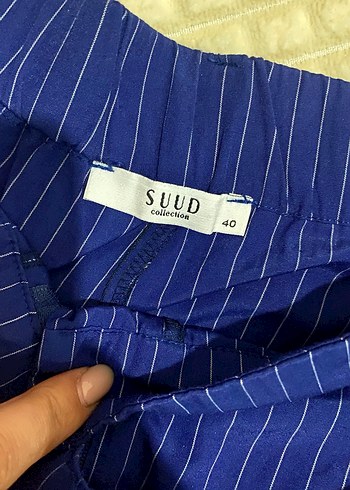 Suud Collection Mavi Kadin Midi Kumas Pantolon