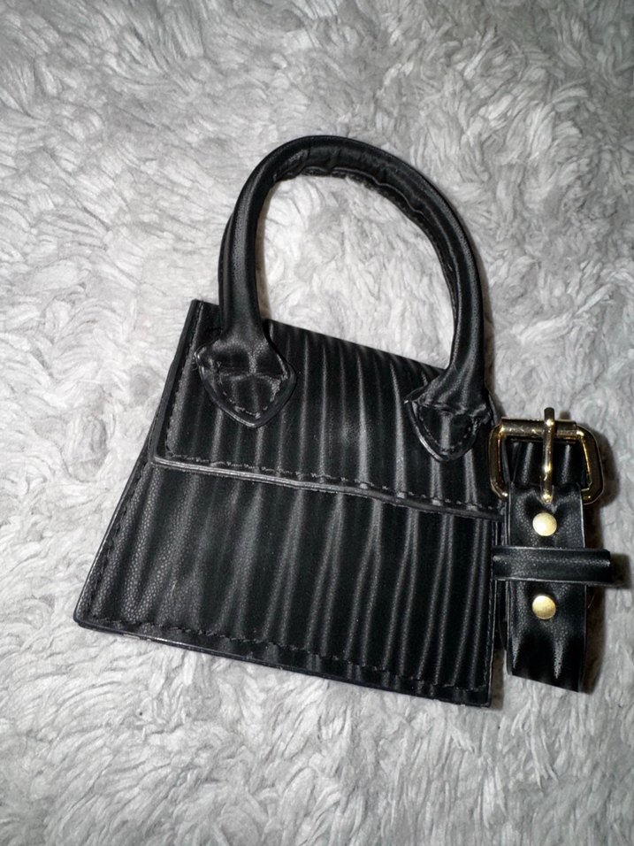 Kadın Siyah Deri Zebra Desenli Çanta - Görsel 2