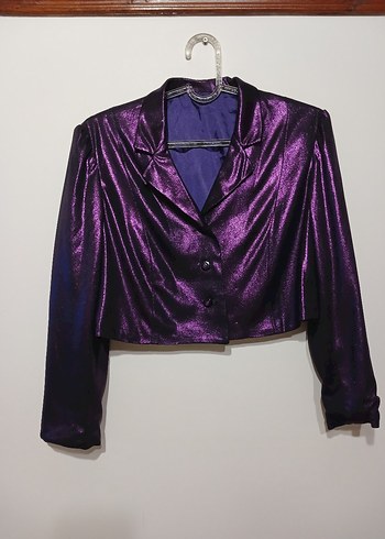 Mor parlak gece elbisesi  Kadın Takımı - Görsel 4