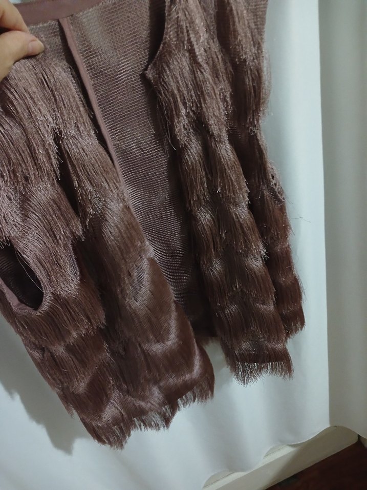 Bohem V Yaka Kolsuz Mini Yelek - Görsel 2