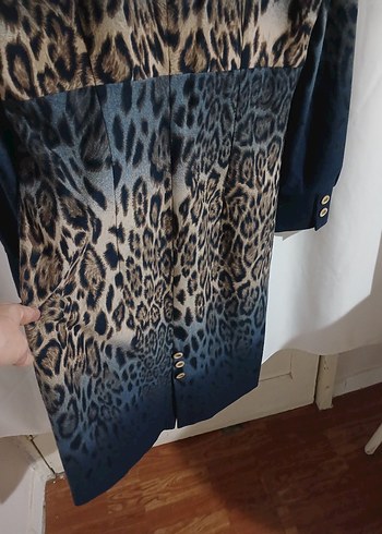 leopar desenli günlük elbise - Görsel 3