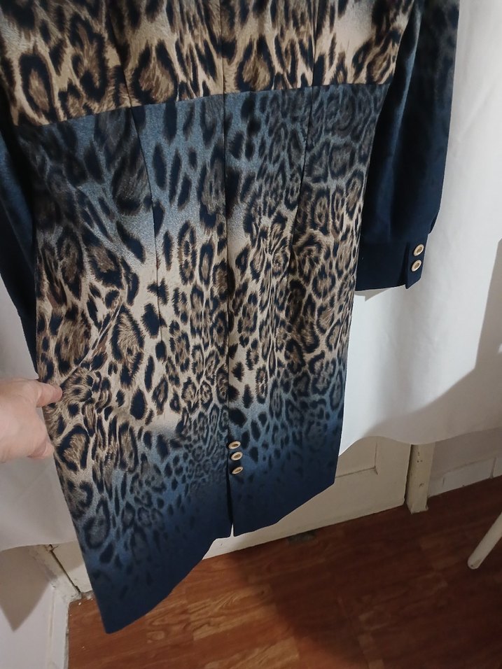 leopar desenli günlük elbise - Görsel 3