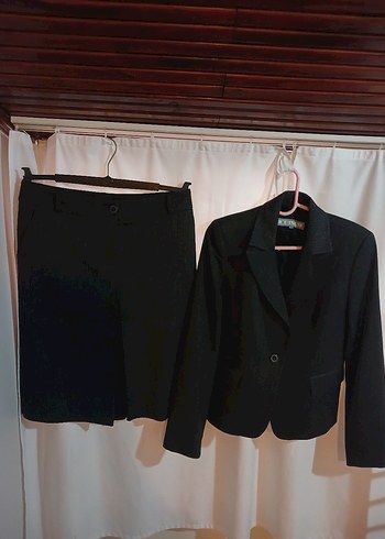 Kadın Gri Keten Mini Takım Elbise - Görsel 2