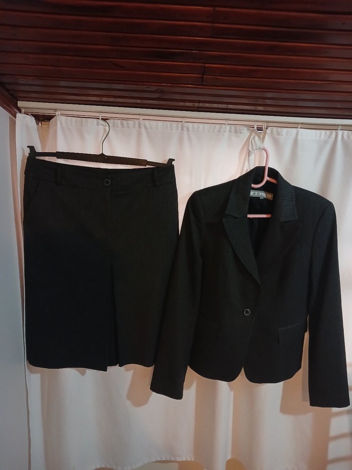 Kadın Gri Keten Mini Takım Elbise - Görsel 2