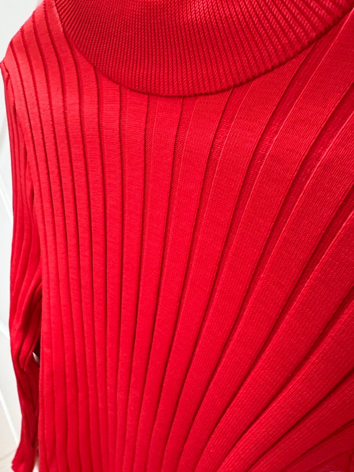 Kırmızı Balıkçı Yaka Kadın Kazak - Görsel 3