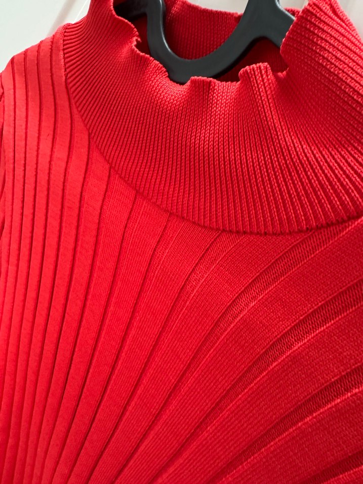 Kırmızı Balıkçı Yaka Kadın Kazak - Görsel 4