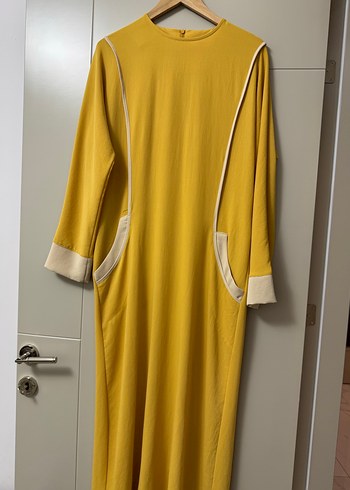 Sarı Kadın Uzun Kollu Uzun Elbise - Görsel 4