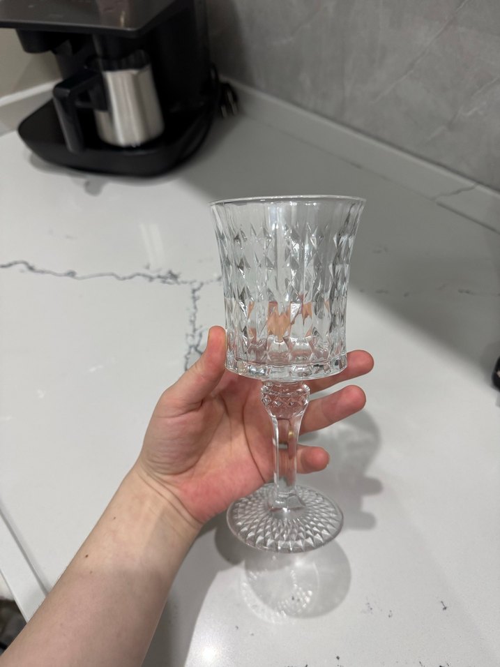 Desenli Ayaklı Şeffaf Kahve yanı Bardaklar yada kadeh - Görsel 2