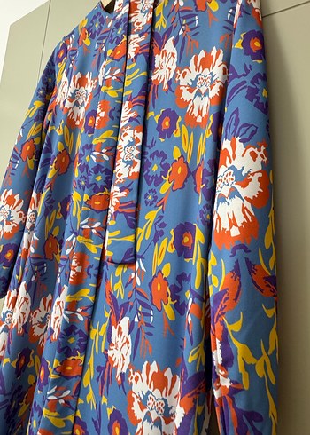 Renkli Tesettür Elbise Fırfırlı - Görsel 3