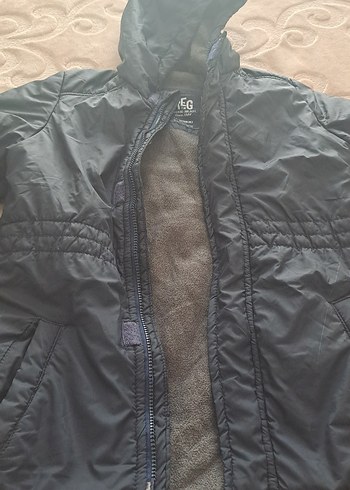 Lacivert Erkek Çocuk Kapüşonlu Kaban - Görsel 2