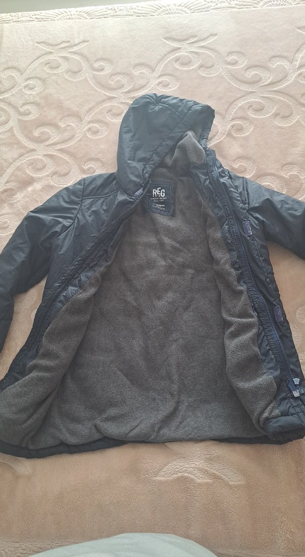 Lacivert Erkek Çocuk Kapüşonlu Kaban - Görsel 3