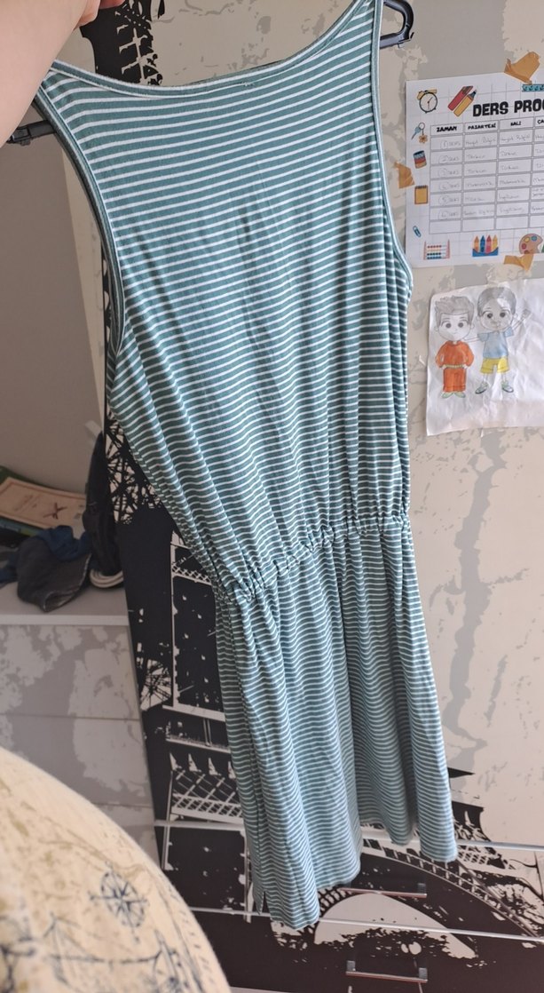 Düğmeli Turkuaz Hamile Tulum - Görsel 3